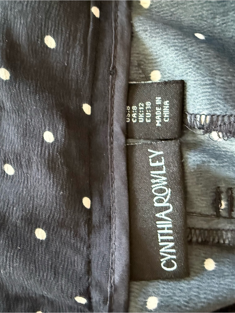 Cynthia Rowley Navy Polka Dot Wide-Leg Pants - Picture 4 of 5